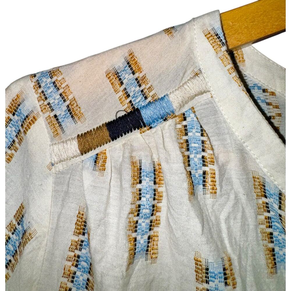 J. Jill Cream Geometric Print Button Front Blouse - Picture 5 of 8